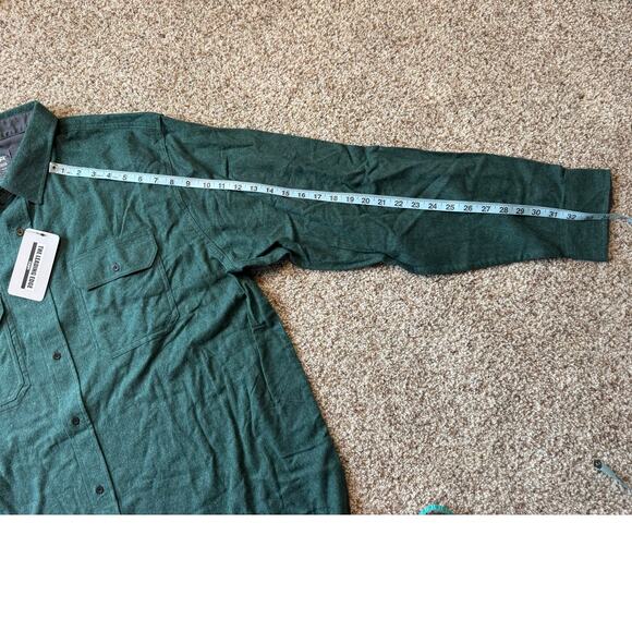 CQR 2XL Long sleeve, button down, shirt, Heavy Green Flannel; NWT - Picture 6 of 11